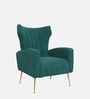 Flexed  Velvet Guest Chairs In Green  Colour