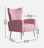Flexed  Velvet Lounge Chair In Pink Colour