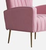 Flexed  Velvet Lounge Chair In Pink Colour