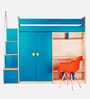 Combi Kids Bed in Sky Blue Colour with Wardrobe and Study Table