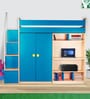 Combi Kids Bed in Sky Blue Colour with Wardrobe and Study Table