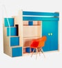 Combi Kids Bed in Sky Blue Colour with Wardrobe and Study Table