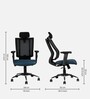 Flexi Breathable Mesh Ergonomic Chairs in Black & Blue Colour