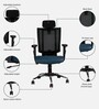 Flexi Breathable Mesh Ergonomic Chairs in Black & Blue Colour