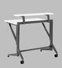 Flexi Metal Foldable Study Table in White Finish