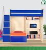 Combi Bunk Bed in Blue Colour with Drawer Storage & Study Table