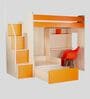 Combi Bunk Bed in Orange Colour with Drawer Storage & Study Table