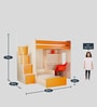 Combi Bunk Bed in Orange Colour with Drawer Storage & Study Table
