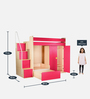 Combi Bunk Bed in Pink Colour with Drawer Storage and Wardrobe