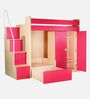 Combi Bunk Bed in Pink Colour with Drawer Storage and Wardrobe