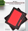 Flexible Pocket Notebook Flat Pen with Ruled Checked Pages