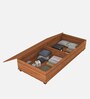 Flick Single Bed In Lyon Teak Finish With Box Storage