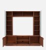 Flicker Solid Wood TV Unit in Walnut Finish