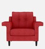 Flight Fabric 1 Seater Sofa in Red Colour