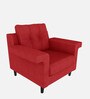 Flight Fabric 1 Seater Sofa in Red Colour