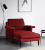 Flight Fabric Chaise Lounger in Red Colour