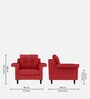 Flight Fabric 1 Seater Sofa in Red Colour