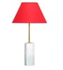 Messina Maroon Cotton Shade Night Lamp With Marble Base