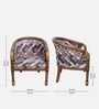 Flint Teak Wood Arm Chairs In Gold Finish