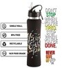 Flip Bot Rubber Finish 750 ml Black Stainless Steel  Sipper