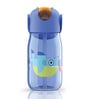 Flip Straw 400ml Blue Plastic Bottle