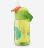 Flip Straw 400ml Yellow & Green Plastic Bottle