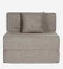 Flipper Fabric 1 Seater Sofa Cum Folding Bed In Pearl Colour