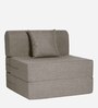 Flipper Fabric 1 Seater Sofa Cum Folding Bed In Pearl Colour