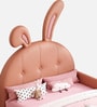 Floppy Ears Kids Twin Bed in Pink Colour