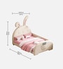 Floppy Ears Kids Twin Bed in White Colour