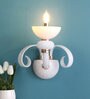 Brescia White Glass Candle Wall Light
