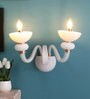 Flores Glass Candle Wall Light (White)