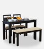 Flora 4 Seater Dining Set In Walnut Finish