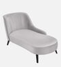 Flora RHS Velvet Chaise Lounger In Light Grey Colour