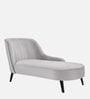 Flora RHS Velvet Chaise Lounger In Light Grey Colour