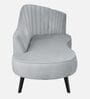 Flora RHS Velvet Chaise Lounger In Pearl Grey Colour