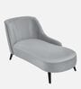 Flora RHS Velvet Chaise Lounger In Pearl Grey Colour