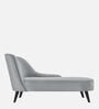 Flora RHS Velvet Chaise Lounger In Pearl Grey Colour