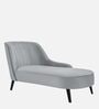 Flora RHS Velvet Chaise Lounger In Pearl Grey Colour