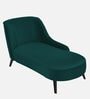 Flora RHS Velvet Chaise Lounger In Pine Green Colour