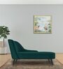 Flora RHS Velvet Chaise Lounger In Pine Green Colour