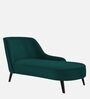 Flora RHS Velvet Chaise Lounger In Pine Green Colour