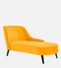 Flora RHS Velvet Chaise Lounger In Safforn Yellow Colour