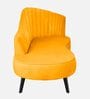 Flora RHS Velvet Chaise Lounger In Safforn Yellow Colour