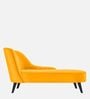 Flora RHS Velvet Chaise Lounger In Safforn Yellow Colour