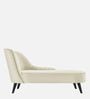 Flora RHS Velvet Chaise Lounger In Warm White Colour