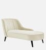 Flora RHS Velvet Chaise Lounger In Warm White Colour
