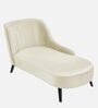 Flora RHS Velvet Chaise Lounger In Warm White Colour