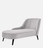 Flora LHS  Velvet Chaise Lounger In Light Grey Colour