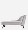 Flora LHS  Velvet Chaise Lounger In Light Grey Colour